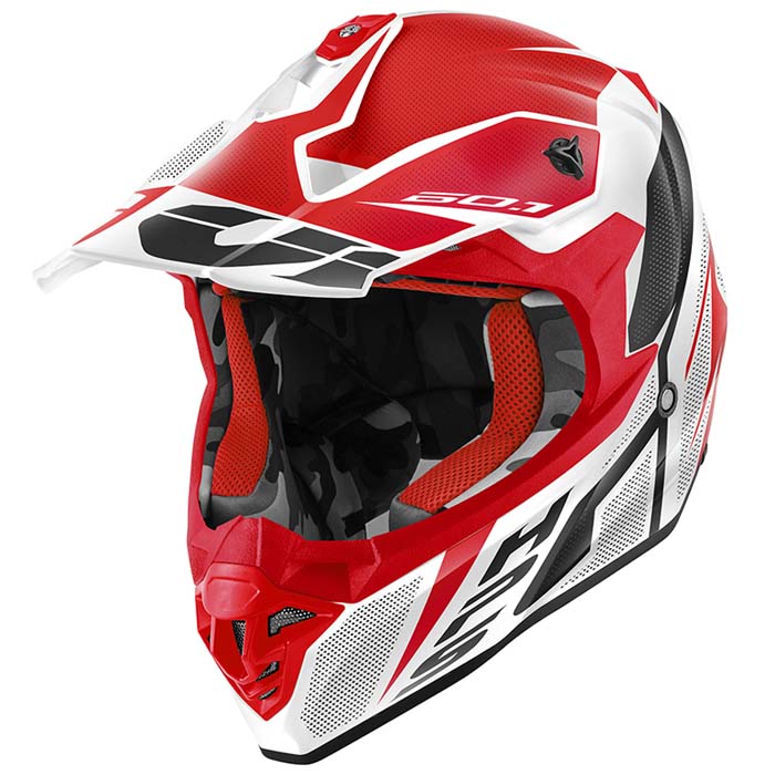 GIVI MOTO-SCOOTER-APE CASCO BIANCO ROSSO NERO S