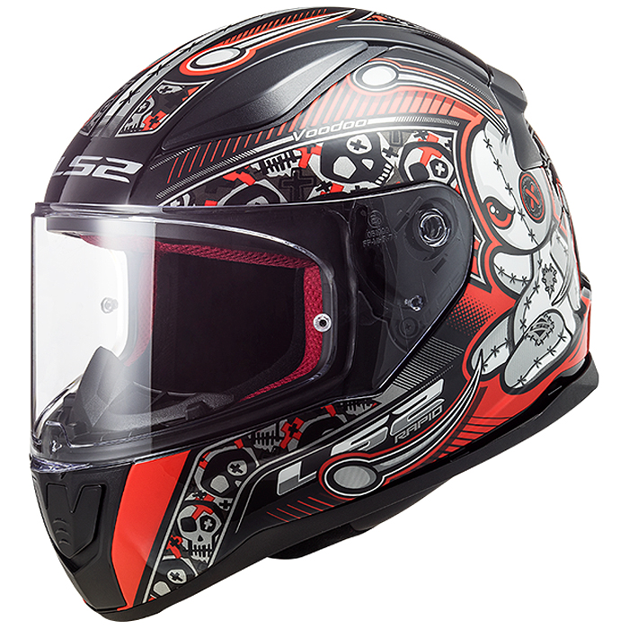 LS2 HELMETS MOTO-SCOOTER-APE CASCO NERO ROSSO M