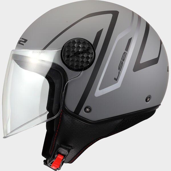 LS2 HELMETS MOTO-SCOOTER-APE CASCO NERO GRIGIO M